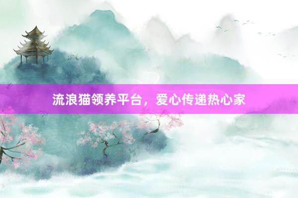 流浪猫领养平台，爱心传递热心家